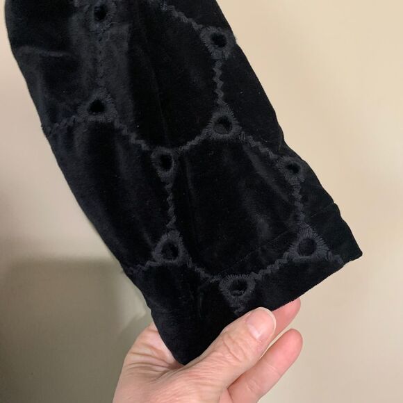 Boden Black Circle Velvet Sheath Lined Dress 4L US Lined - Picture 5 of 9